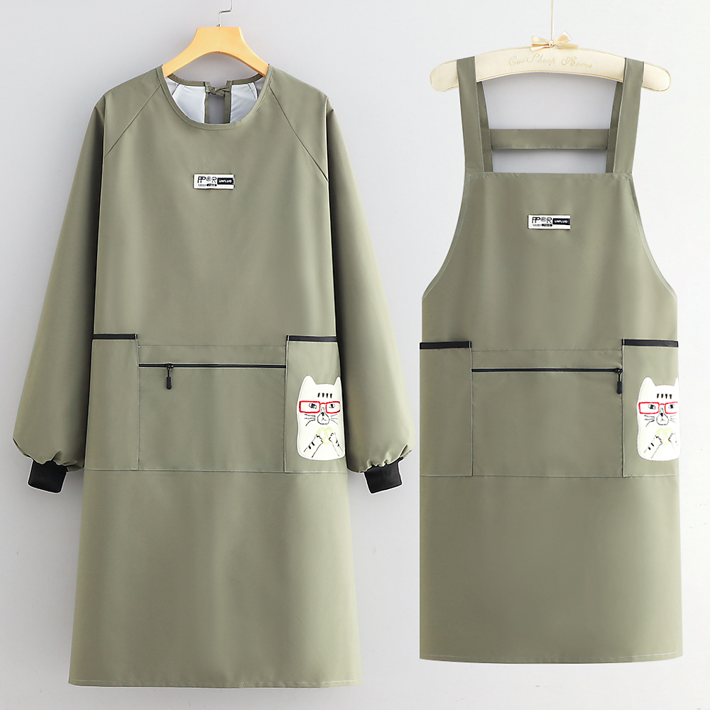 防尘防水不粘毛可爱简约长袖罩衣