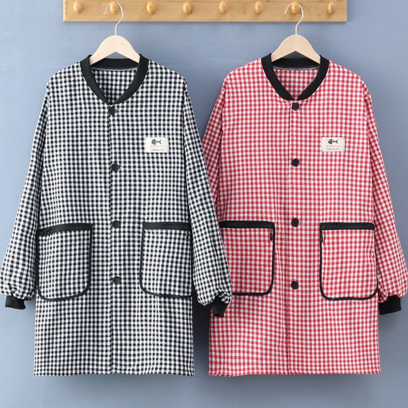 家用厨房长袖围裙棉布防油污上班工作服干活家务外套护衣罩衣女,家庭/个人清洁工具,围裙,淘宝优惠券,粉丝福利购,淘宝优惠卷
