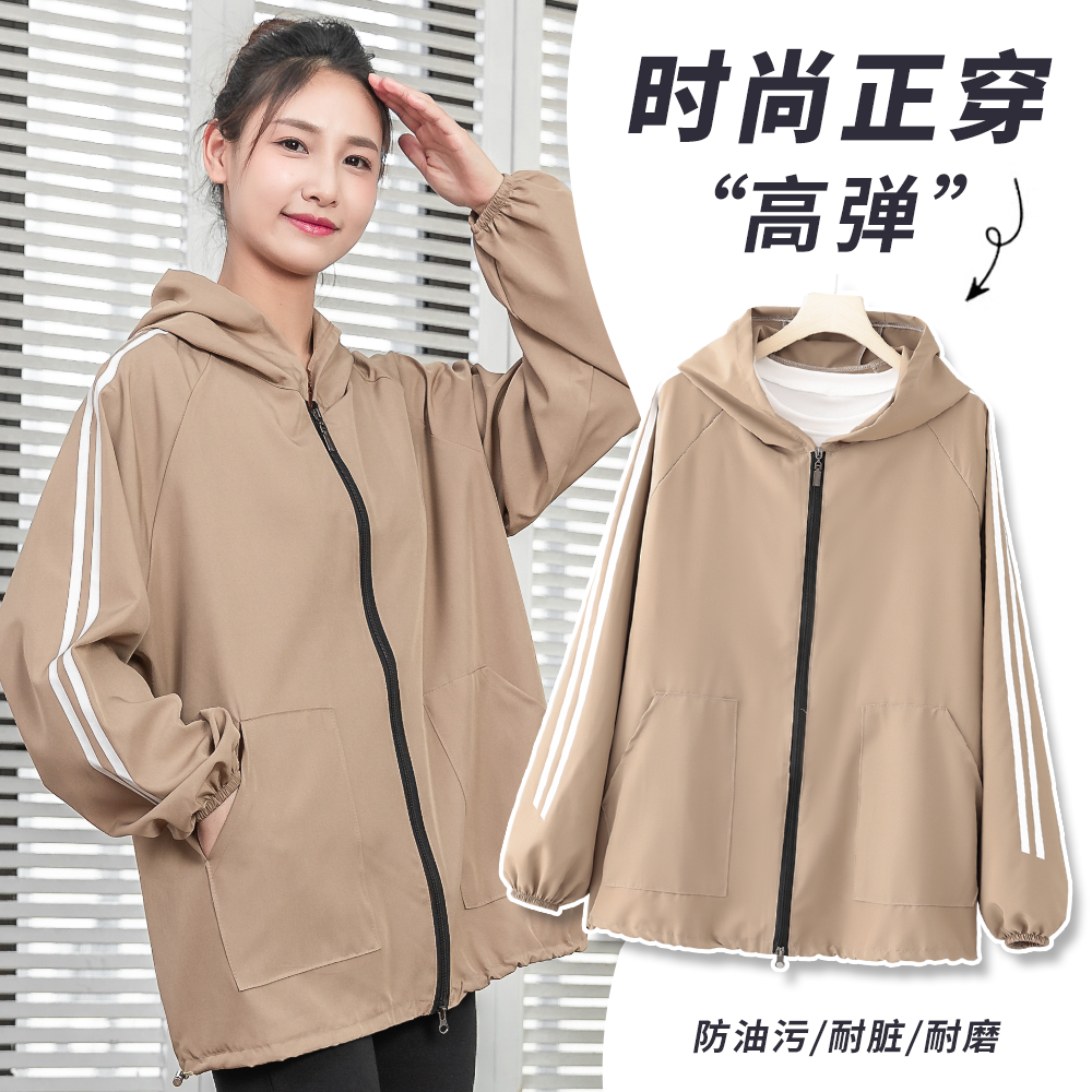 25爆款长袖防油围裙耐污耐磨罩衣耐脏耐穿工作服可定制logo男女款
