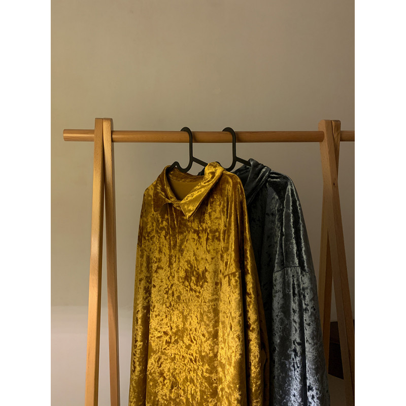 벨벳 셔츠 하이엔드 레이지 스타일 가디건 탑 빈티지 봄 가을 커플 코트 남성용 틈새 드레이프 셔츠