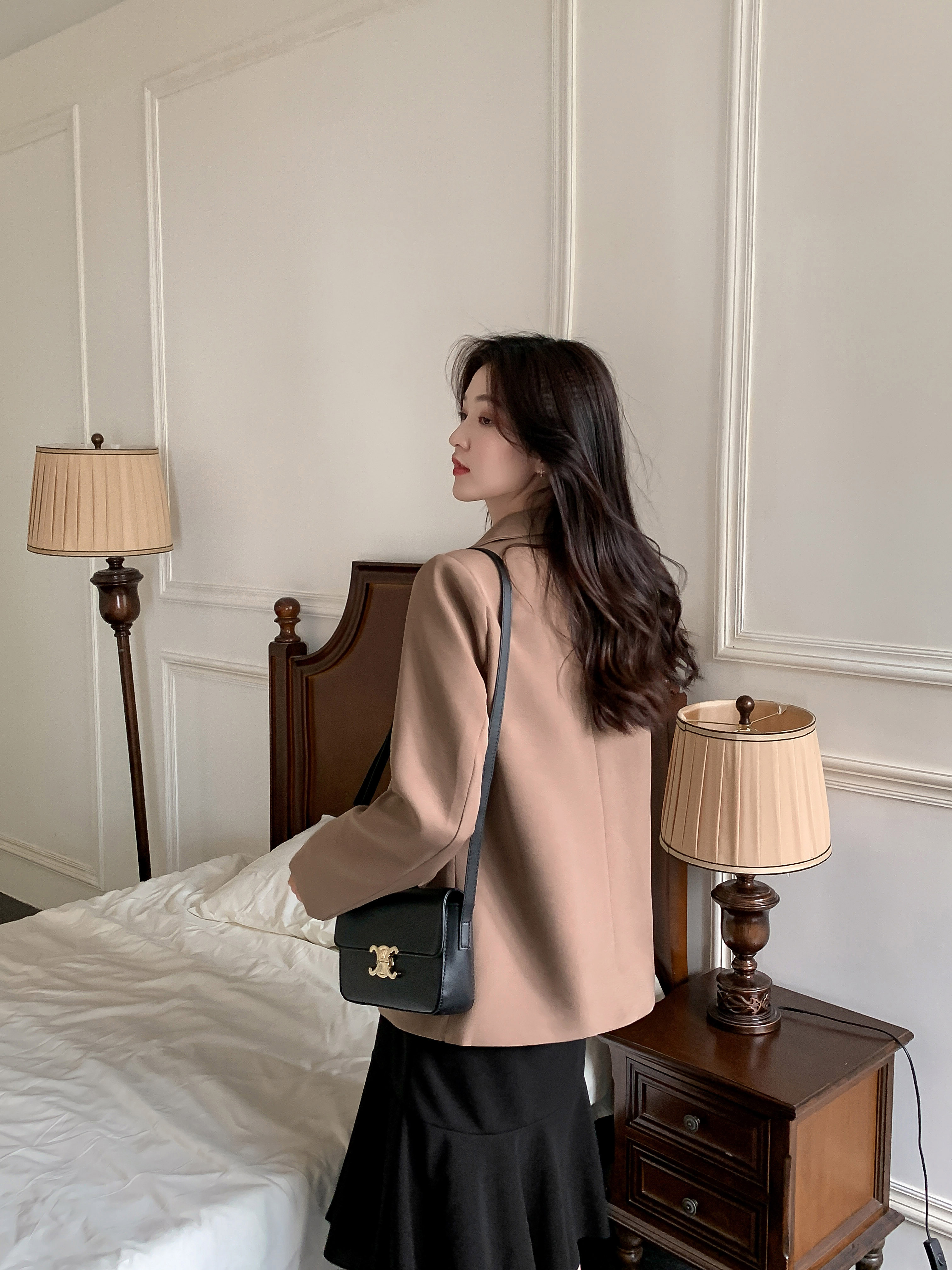 高级感玫瑰粉小个子西装外套女2026年春秋装新款韩版宽松休闲西服