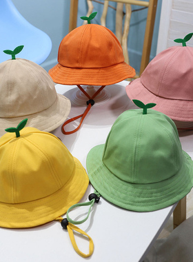 儿童帽子春秋薄款男女童防晒幼儿园小黄帽宝宝遮太阳帽婴儿渔夫帽