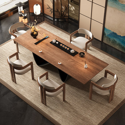 新中式实木茶桌椅组合