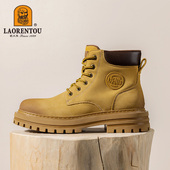 耐磨户外大黄靴男靴小红书同款 老人头马丁靴男2025高帮鞋 英伦工装