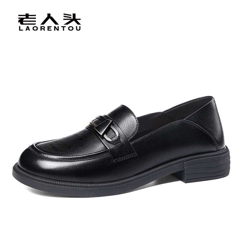 复古小皮鞋一脚蹬软底乐福鞋