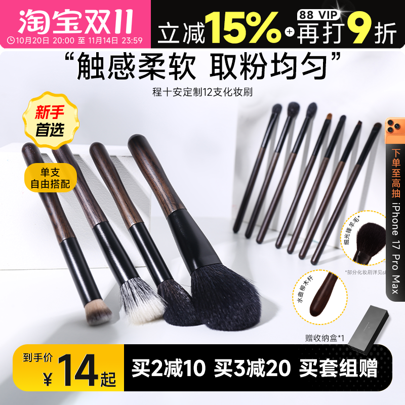 程十安套刷化妆刷套装刷修容腮红散粉眼影刷遮瑕刷眼部全套刷子