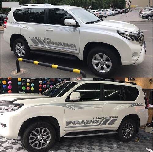 适用于普拉多PRADO霸道 车贴拉花 改装车身贴纸 汽车腰线彩条装饰