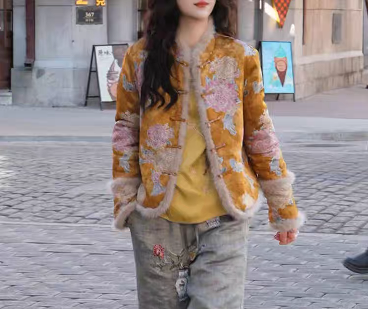 高级感新中式国风外套2025年冬季新款今年流行爆款复古唐装上衣女