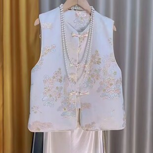 梅花仙鹤马甲气质新中式 新款 背心坎肩网红 提花马甲春季 2026春时尚