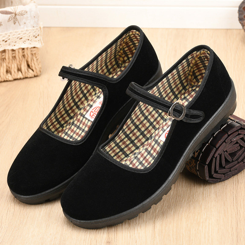 老北京布鞋女鞋单鞋厚底工作鞋女黑酒店上班鞋平底跳舞妈妈鞋防滑,女鞋,传统布鞋,淘宝优惠券,粉丝福利购,淘宝优惠卷