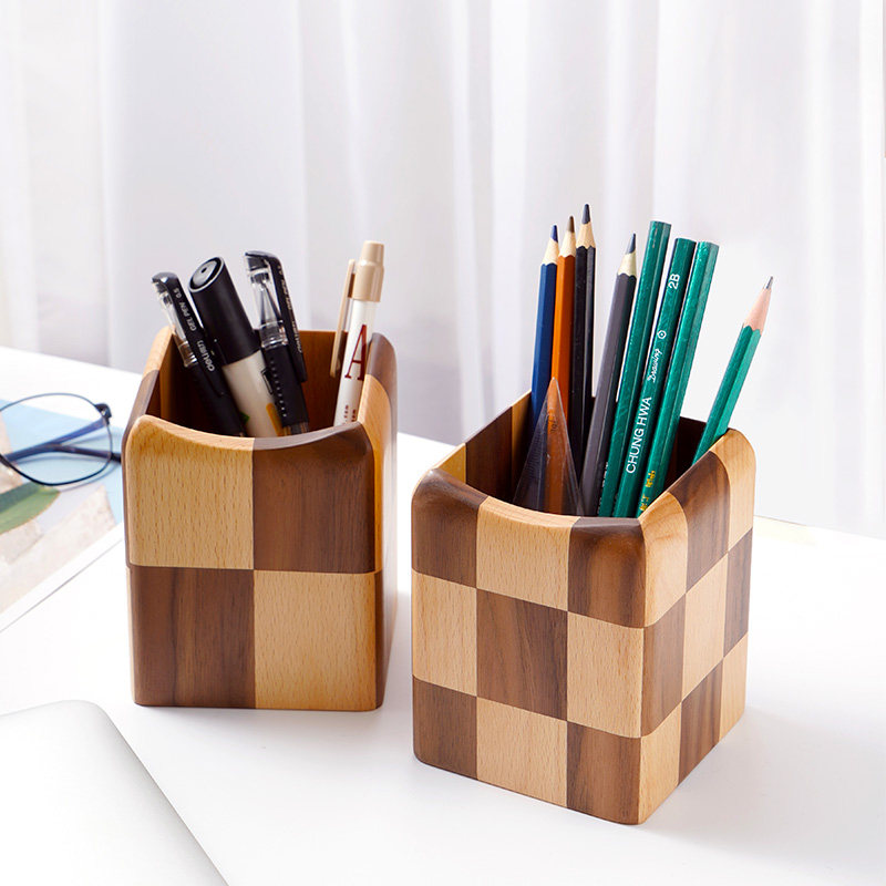 实木笔筒收纳北欧简约办公室书房创意文具学习ins桌面收纳摆件,收纳整理,笔筒,淘宝优惠券,粉丝福利购,淘宝优惠卷