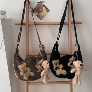 韩国ins风可爱休闲斜挎包 学院风大学生上课通勤单肩包包女托特包