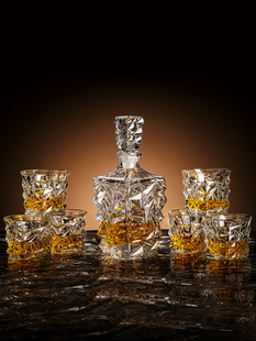 轻奢高档威士忌酒杯套装 家用水晶玻璃白兰地洋酒杯子酒壶酒樽酒具