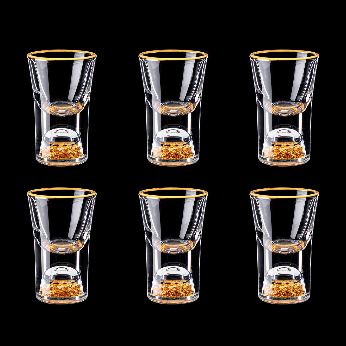 高级感轻奢水晶玻璃白酒杯套装家用高颜值一口小酒杯子二两分酒器