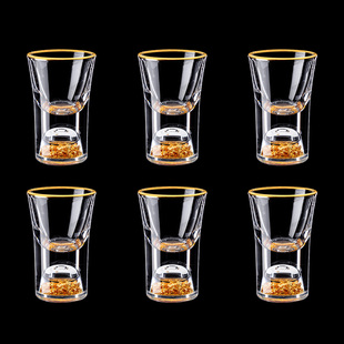 高级感轻奢水晶玻璃白酒杯套装 家用高颜值一口小酒杯子二两分酒器