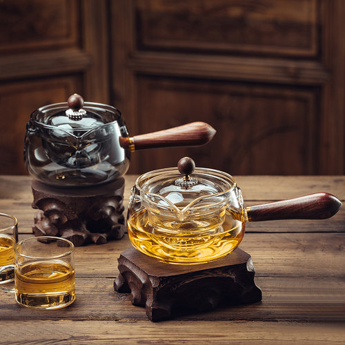 耐高温玻璃泡茶壶家用侧把煮茶器