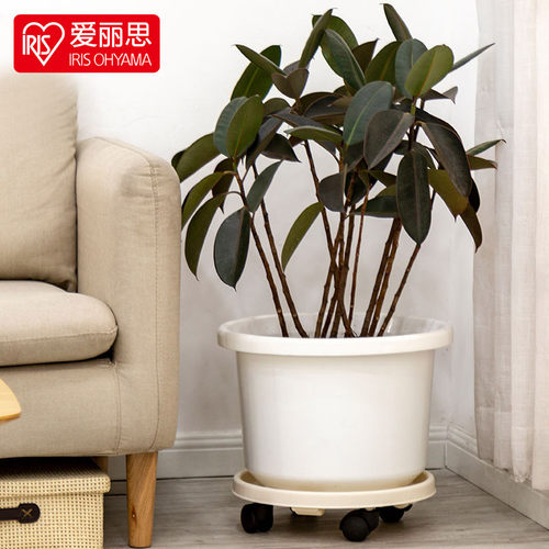 爱丽思带轮加厚塑料日式移动托盘