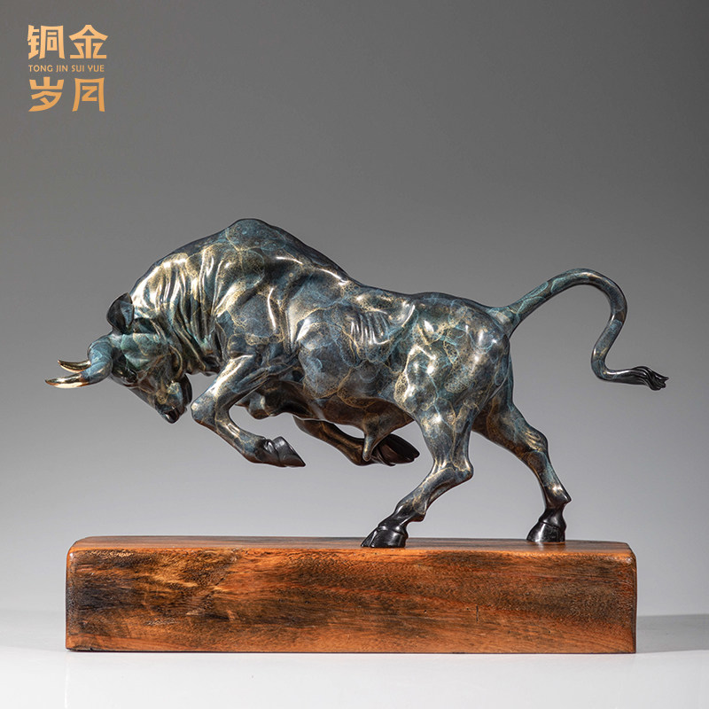 《开荒牛》全黄铜牛摆件工艺品铜制品装饰书房办公室摆设开业礼品,家居饰品,装饰摆件,淘宝优惠券,粉丝福利购,淘宝优惠卷