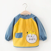 Детский фартук, водонепроницаемый нагрудник для еды, демисезонный лонгслив для мальчиков, анти-грязь, с карманом, сзади на завязках