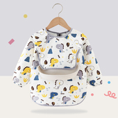 儿童罩衣女宝宝新款 围兜外穿洋气男宝女童小孩反穿衣 防水吃饭长袖