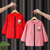 灯芯绒长袖 罩衣画画儿童围裙男孩幼儿园宝宝吃饭围兜小孩饭兜护衣