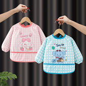 儿童罩衣宝宝吃饭围兜防水防脏饭兜婴儿辅食男童围裙秋女童反穿衣