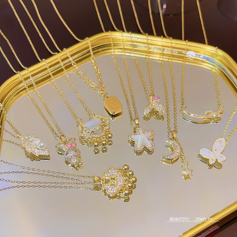 日韩时尚钛钢项链in高级感轻奢小众设计吊坠颈链简约百搭锁骨链