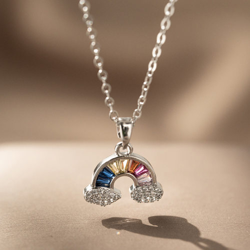 韩版银色镶嵌锆石项链女精致百搭高品质流行锁骨链校园风饰品