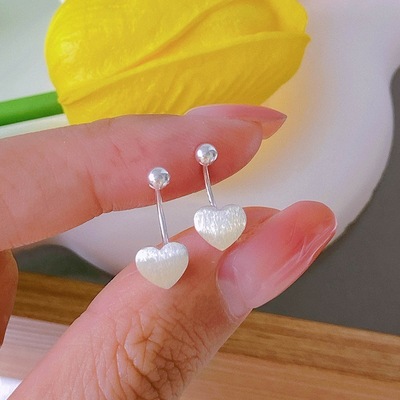 纯银爱心耳环女2025年新款