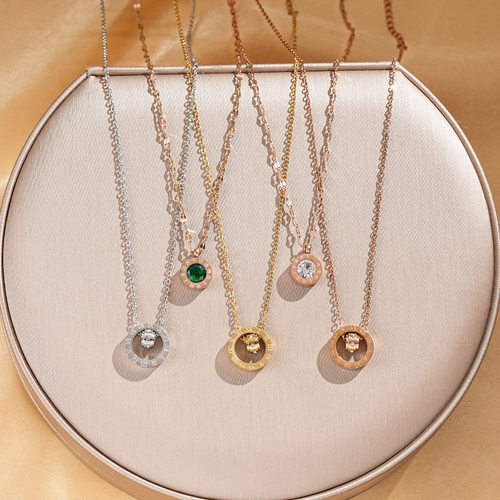 新款钛钢简约罗马数字项链女时尚小众设计感锁骨链网红轻奢风饰品