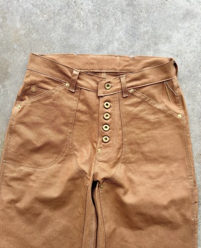 B72 2025橘橙色水洗做旧法工裤伐木裤工装裤男女直筒宽松秋冬潮牌