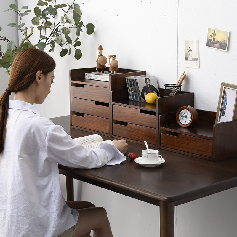 办公室储物盒北欧实木桌面收纳盒杂物抽屉式收纳柜桌上现代简约,收纳整理,桌面收纳盒,淘宝优惠券,粉丝福利购,淘宝优惠卷