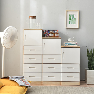 带门实木夹缝柜抽屉式厨房组合收纳柜窄柜卧室缝隙柜25/30cm简约