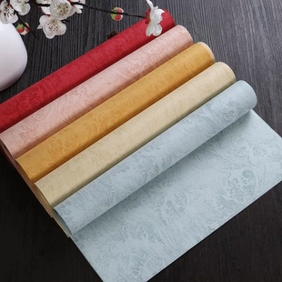 泾县兴文斋蜡染炽焰瀛海笺宣纸好看粉色天蓝湖蓝色婚书做旧红信笺