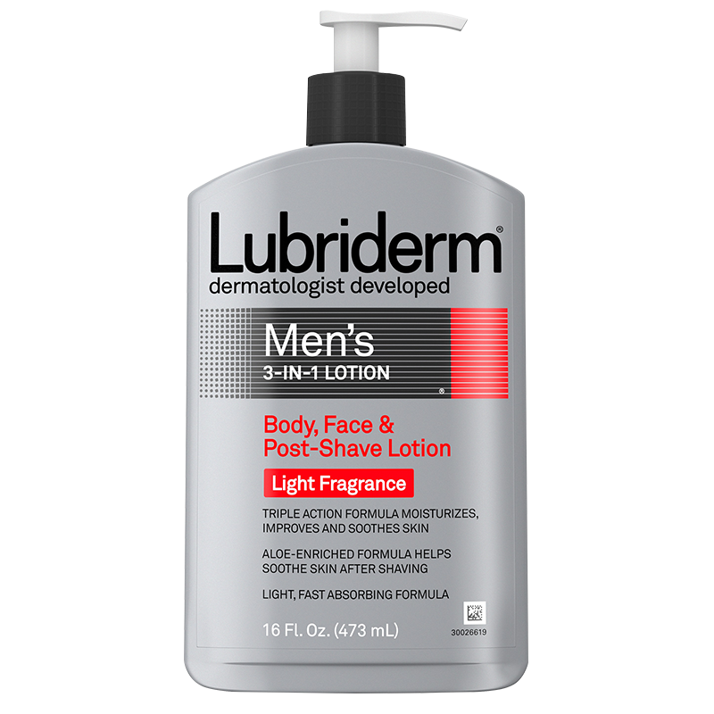 Lubriderm美国强生男士保湿补水润肤乳须后护理身体水液淡香473ml