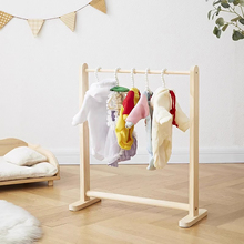 宠物衣架儿童落地小衣架宠物猫咪实木小型男女童幼儿园衣服收纳架