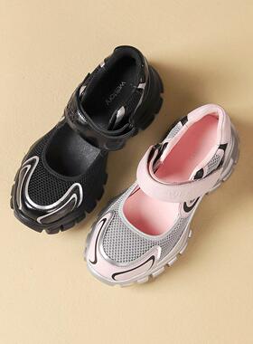 westory2024秋季新款运动感玛丽珍透气镂空厚底休闲凉鞋女74631