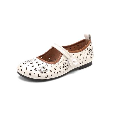 Westory2025春季玛丽珍鞋平底雕花镂空单鞋芭蕾舞鞋S25AH58991