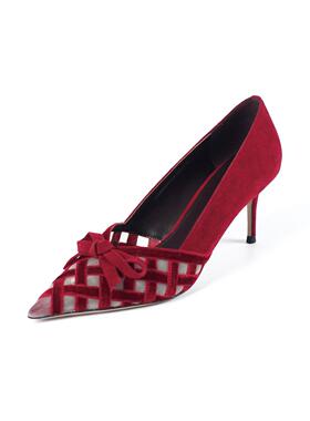 Westory2025春季尖头网纱镂空细高跟气质优雅时装单鞋S25AH58531