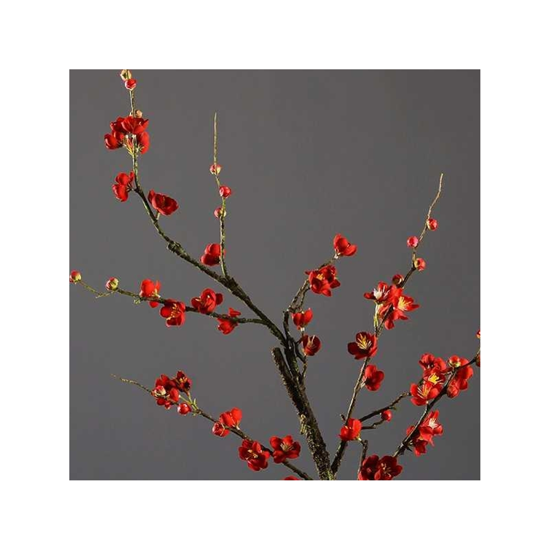 树枝花艺摆放高枝大枝红花桃花枝