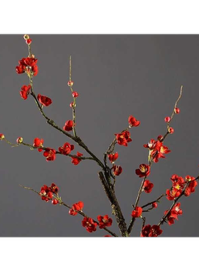 树枝花艺摆放高枝大枝红花桃花枝
