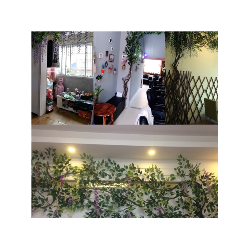 客厅室内装饰绿植藤蔓吊顶仿真树
