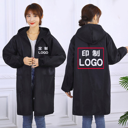 复合布大衣家用印字加绒罩衣大衣