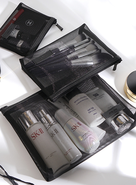 网纱化妆包女2025新款便携小号旅行化妆品口红收纳袋包中包大容量