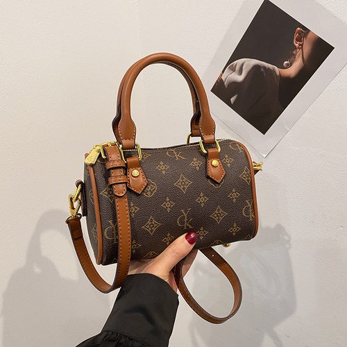 轻奢小众复古枕头包包女2025夏季新款时尚手提小包百搭老花斜挎包