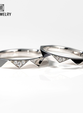 PT950铂金结婚对戒珠宝钻石求婚戒指男女指环简约情侣白金定制