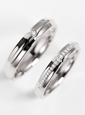 PT950铂金对戒新品情侣款结婚钻石戒指女士个性白金男女求婚定制