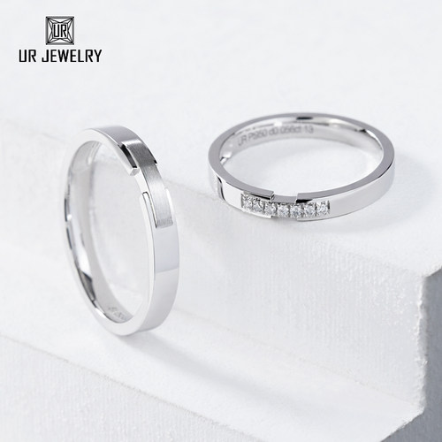 PT950铂金结婚对戒简约耐看求婚