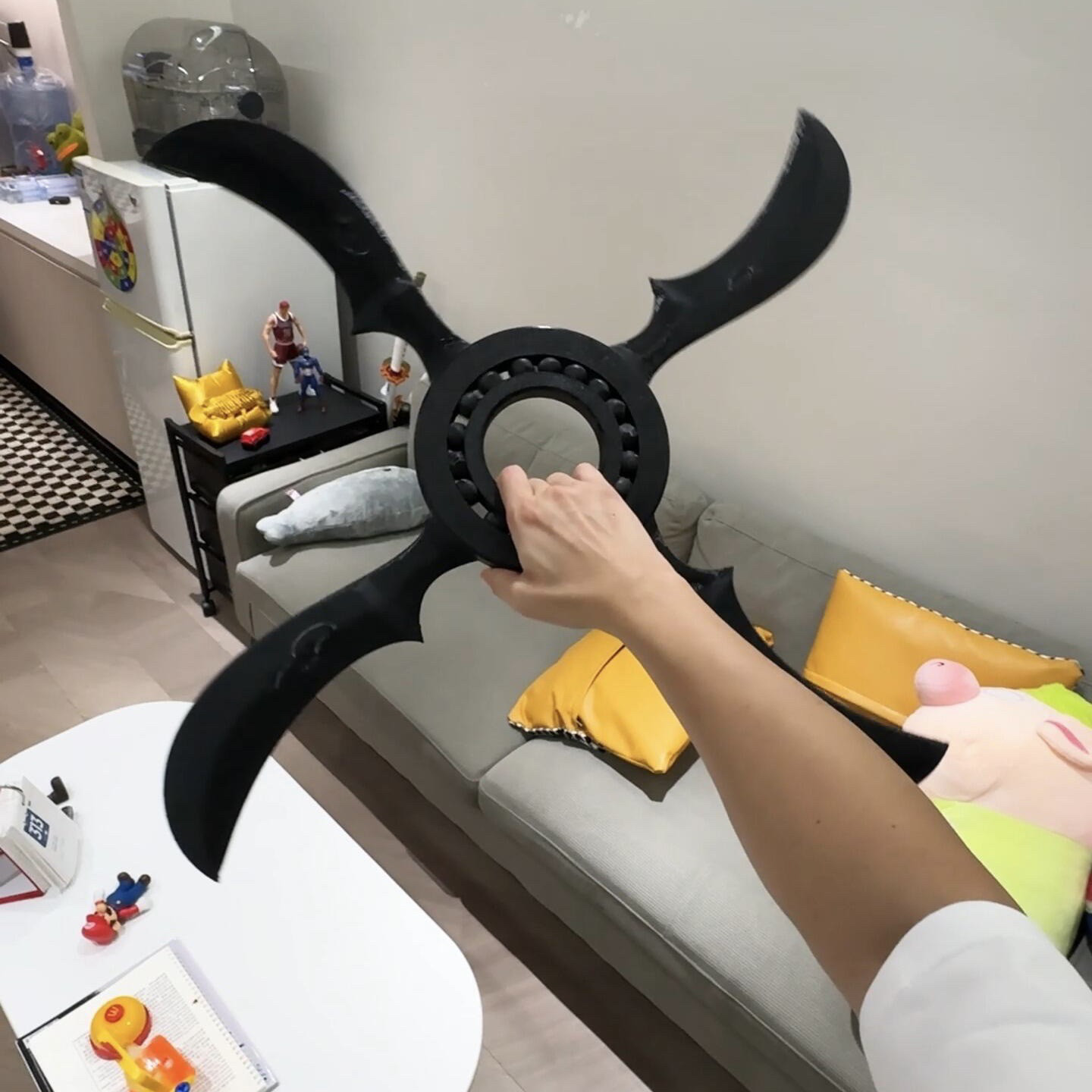 风魔手里剑旋转3D打印螺旋手里剑玩具飞镖苦无大陀螺