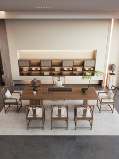 茶桌椅组合一桌五椅禅意客厅泡茶桌烧水壶一体嵌入式 新中式 办公室